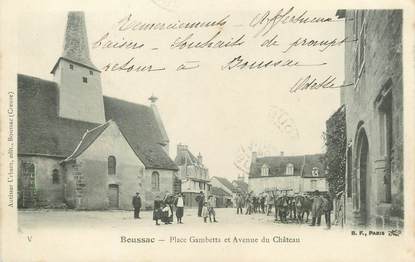 / CPA FRANCE 23 "Boussac, place Gambetta et av du Château"