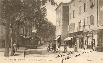 CPA FRANCE 07 "Privas , cours de l'Esplanade" / TRAMWAY