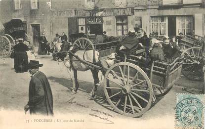 CPA FRANCE 35 "Fougères, un jour de marché"