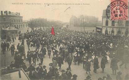 CPA FRANCE 35 "Fougères, place de la gare"