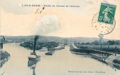 CPA FRANCE 95 "L'Isle Adam, sortie du Chenal de l'Ecluse"