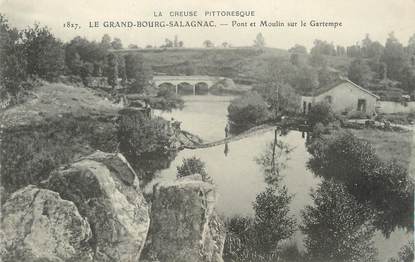 / CPA FRANCE 23 "Le Grand Bourg Salagnac, pont et moulin sur le Gartempe"