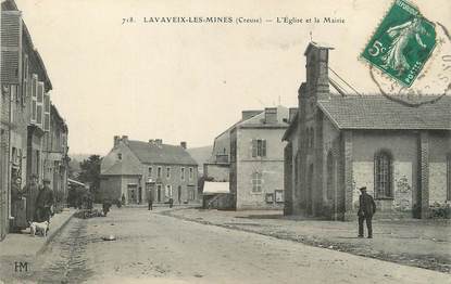 / CPA FRANCE 23 "Lavaveix les Mines, l'église et la mairie"