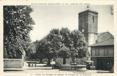 CPA FRANCE 06 "Saint Cézaire, Place du Général de Gaulle, le clocher et la Fontaine"