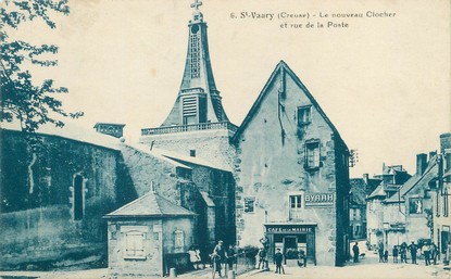 / CPA FRANCE 23 "Saint Vaury, le nouveau clocher et rue de la poste"