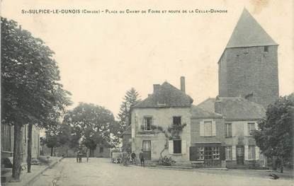 / CPA FRANCE 23 "Saint Sulpice le Dunois, place du Champ de Foire et route de la Celle Dunoise"