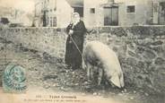 23 Creuse / CPA FRANCE 23 "Types Creusois" / FOLKLORE / COCHON