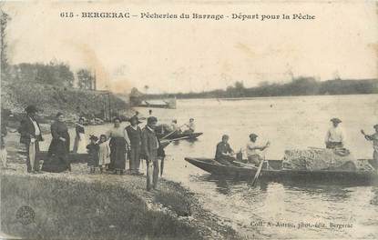 / CPA FRANCE 24 "Bergerac, pêcherie du barrage" / PÊCHE