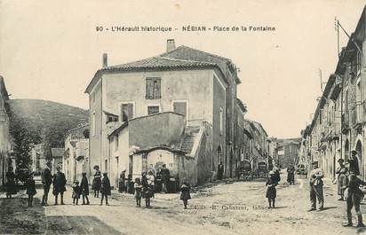 CPA FRANCE 34 "Nébian, place de la Fontaine"