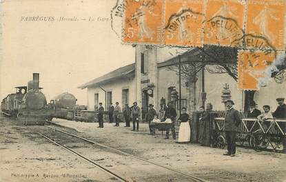 CPA FRANCE 34 "Fabrègues, la gare" / TRAIN