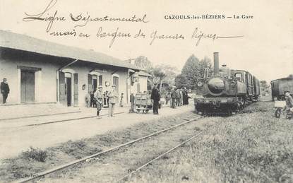 CPA FRANCE 34 "Cazouls les Béziers, la gare" / TRAIN