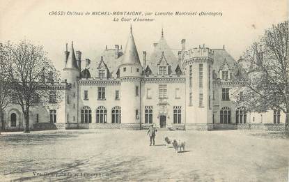 / CPA FRANCE 24 "Château de Michel Montaigne, par Lamothe Montravel, la cour d'honneur"