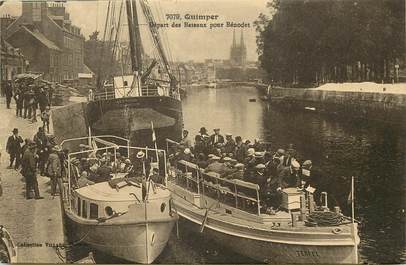 CPA FRANCE 29 "Quimper, départ des bateaux pour Bénodet"