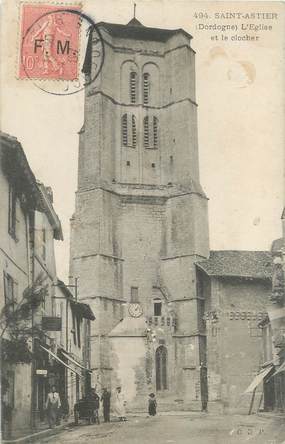 / CPA FRANCE 24 "Saint Astier, l'église et le clocher" / F.M