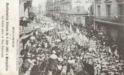 CPA FRANCE 34 "Montpellier, souvenir de la manifestation viticole  1907"