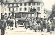 15 Cantal  CPA FRANCE 15 "Chaudesaigues, arrivée de l'Autobus"