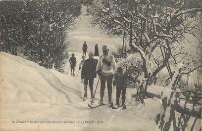 / CPA FRANCE 38 "Skieurs au Sappey"