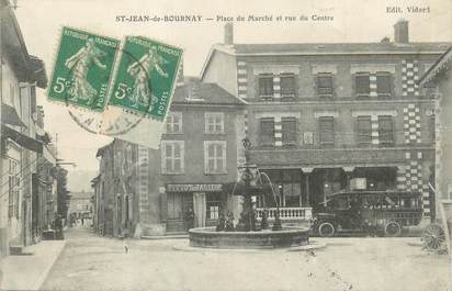 / CPA FRANCE 38 "Saint Jean du Bournay, place du marché et rue du centre"