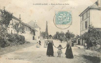 / CPA FRANCE 38 "Saint André le Gaz, route de Paris en Italie"