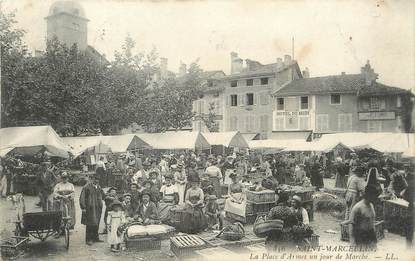 / CPA FRANCE 38 "Saint Marcellin, la place d'Armes un jour de marché"