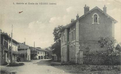 / CPA FRANCE 38 "Mairie et école de Tèche"