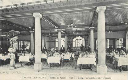 / CPA FRANCE 38 "Uriage Les Bains, hôtel du Globe, salle à manger"