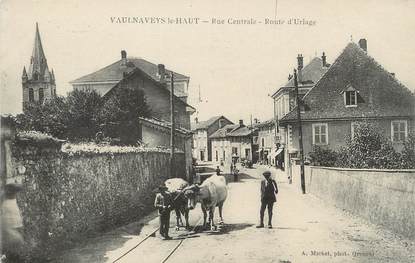 / CPA FRANCE 38 "Vaulnaveys le Haut, rue centrale" / CACHET MILITAIRE