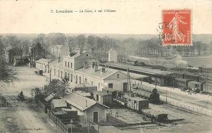 CPA FRANCE 86 "Loudun, la gare"