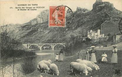 CPA FRANCE 48 "Gorges du Tarn, Les Gorges du Rozier et rocher de Capluc"