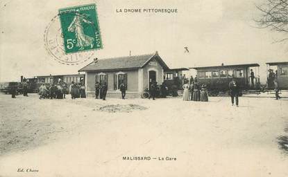 CPA FRANCE 26 "Malissard, la gare" / TRAIN