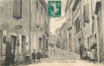 CPA FRANCE 26  "Livron, la grande rue, l'Eglise"