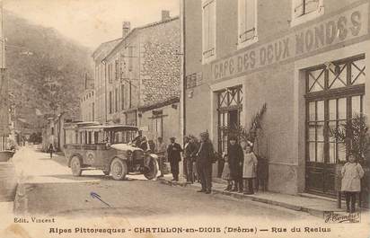 CPA  FRANCE 26   "Chatillon en Diois, rue du Reclus" / AUTOBUS