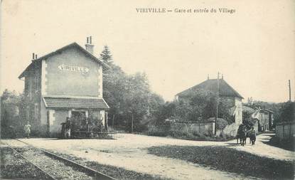 / CPA FRANCE 38 "Viriville, gare et entrée du village"