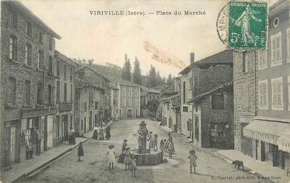 / CPA FRANCE 38 "Viriville, place du marché"