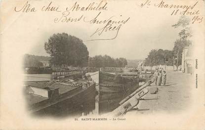 CPA FRANCE 77 "Saint Mammès, le canal" / PÉNICHE / BATELLERIE 