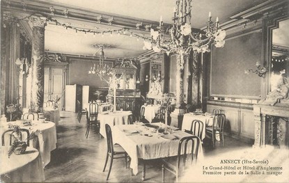 / CPA FRANCE 74 "Annecy, le grand hôtel et hôtel d'Angleterre"