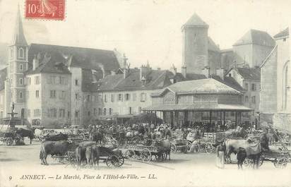 / CPA FRANCE 74 "Annecy, le marché, place de l'hôtel de ville"