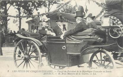 / CPA FRANCE 74 "Lac d'Annecy, les fêtes du cinquantenaire", voyage du président de la République"