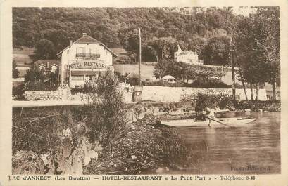 / CPA FRANCE 74 "Lac d'Annecy, hôtel restaurant le petit port "