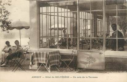 / CPA FRANCE 74 "Annecy, hôtel du Belvédère, un coin de la  terrasse"