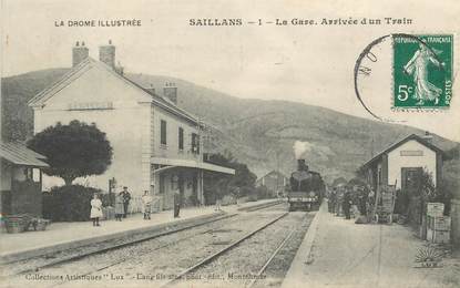 CPA FRANCE 26 "Saillans, la gare, arrivée d'un train"