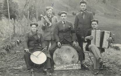 CARTE PHOTO FRANCE 26 "Choranches, 1930" / ACCORDÉON 