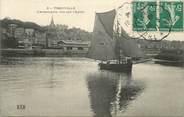 14 Calvado CPA FRANCE 14 "Trouville, l'avant port, vue sur l'Eglise" / BATEAU / VOILIER