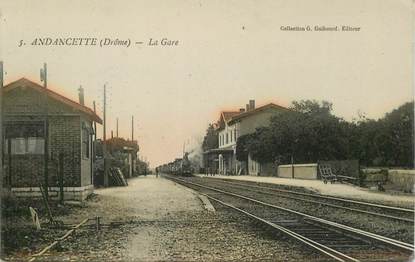 CPA FRANCE 26 "Andancette, la gare"  / TRAIN