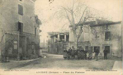 CPA FRANCE 26 "Angone, place du Platane"