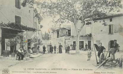 CPA FRANCE 26 "Ancone, Place du Platane"