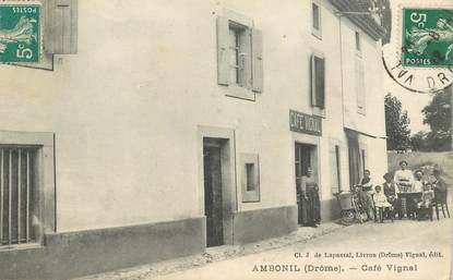 CPA FRANCE 26 "Ambonil, Café Vignal"