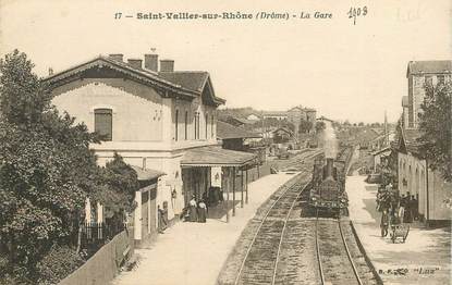  CPA FRANCE 26 "Saint Vallier sur Rhône, la gare" / TRAIN
