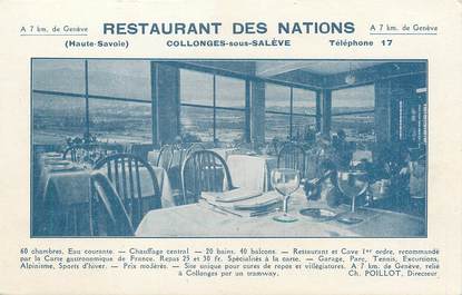 / CPA FRANCE 74 "Collonges sous Salève, restaurant des Nations"