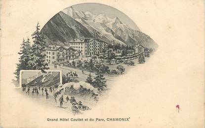 / CPA FRANCE 74 "Chamonix, grand hôtel Couttet et du parc "